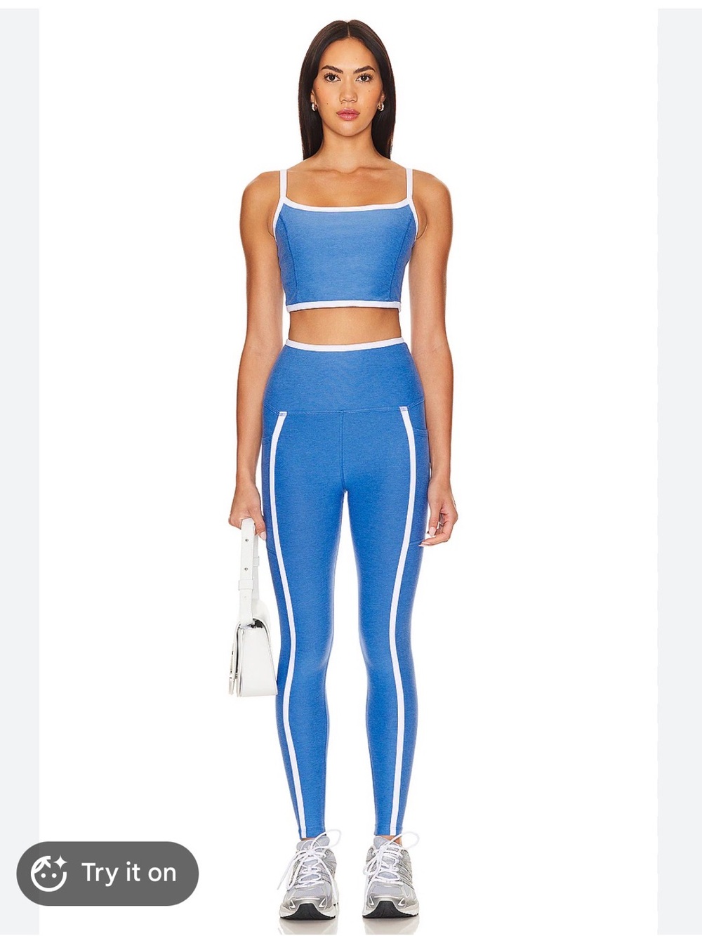 Beyond Yoga Spacedye High Waisted Midi Legging and top in Sky Blue Heather - Med - Picture 7 of 7